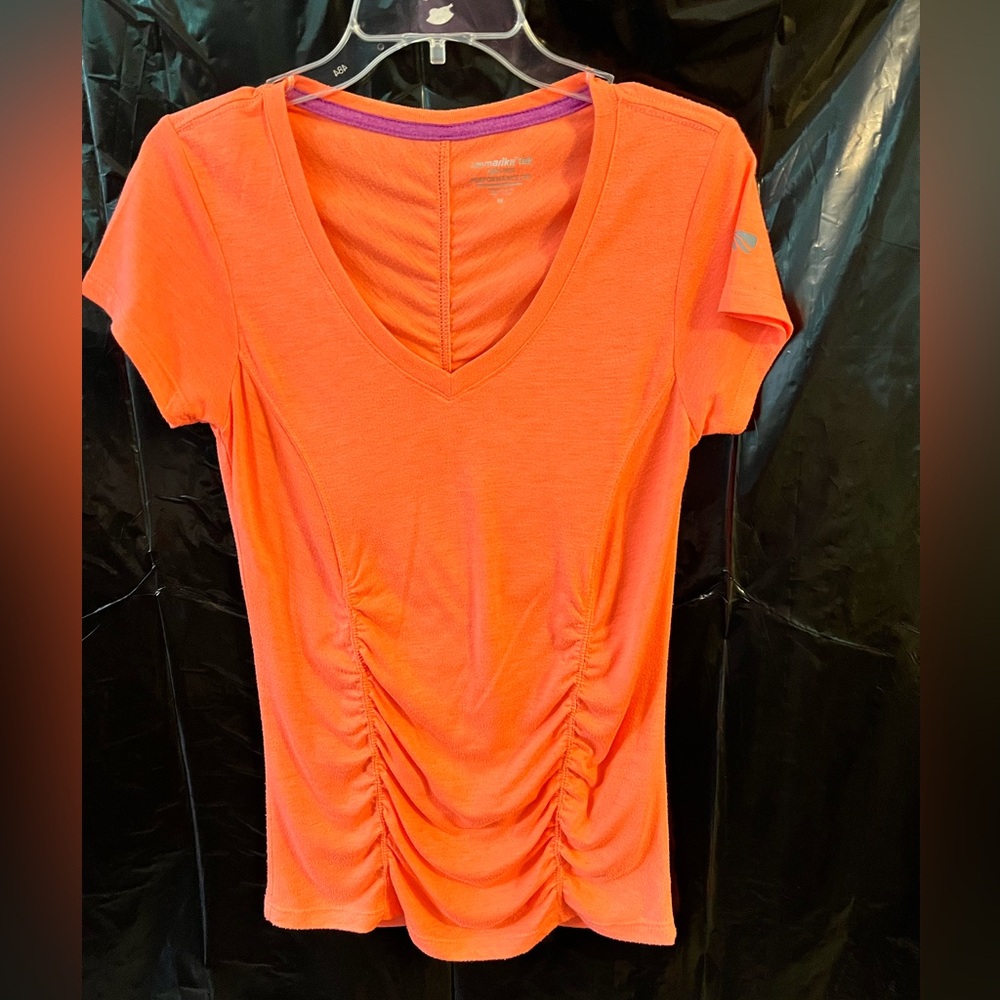 Orange V Neck Performance Tee byMarika-Tek